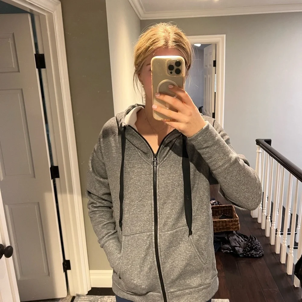 Fabletics Charcoal Zip-Up Hoodie
